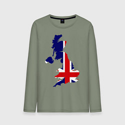 Лонгслив хлопковый мужской Великобритания (Great Britain), цвет: авокадо