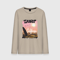 Лонгслив хлопковый мужской Surf California, цвет: миндальный