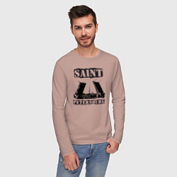 Лонгслив хлопковый мужской Санкт-Петербург, цвет: пыльно-розовый — фото 2