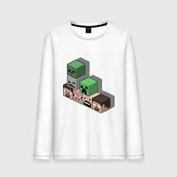 Лонгслив хлопковый мужской Minecraft Cube's, цвет: белый
