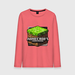 Лонгслив хлопковый мужской Minecraft: Pocket Edition, цвет: коралловый