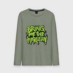 Лонгслив хлопковый мужской Bring me the horizon, цвет: авокадо