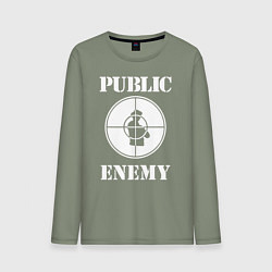 Лонгслив хлопковый мужской Public Enemy, цвет: авокадо
