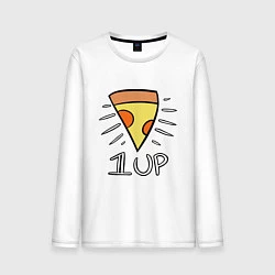 Лонгслив хлопковый мужской Pizza Life 1UP, цвет: белый