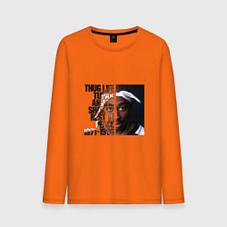 Лонгслив хлопковый мужской Tupac: 1971-1996, цвет: оранжевый