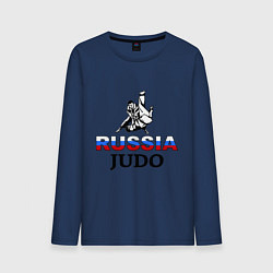 Лонгслив хлопковый мужской Russia judo, цвет: тёмно-синий
