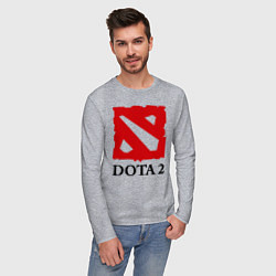 Лонгслив хлопковый мужской Dota 2: Logo, цвет: меланж — фото 2