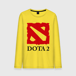 Лонгслив хлопковый мужской Dota 2: Logo цвета желтый — фото 1
