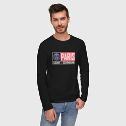 Лонгслив хлопковый мужской Paris Saint-Germain - New collections, цвет: черный — фото 2