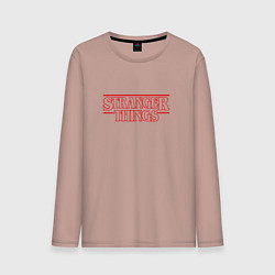 Лонгслив хлопковый мужской Stranger Things, цвет: пыльно-розовый