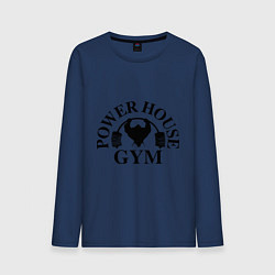 Лонгслив хлопковый мужской Power House Gym, цвет: тёмно-синий