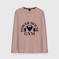 Лонгслив хлопковый мужской Power House Gym, цвет: пыльно-розовый