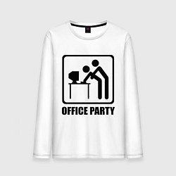 Лонгслив хлопковый мужской Office Party, цвет: белый