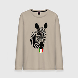 Лонгслив хлопковый мужской Juventus Zebra, цвет: миндальный