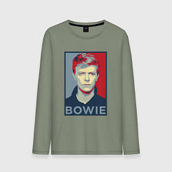 Лонгслив хлопковый мужской Bowie Poster, цвет: авокадо