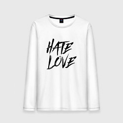 Лонгслив хлопковый мужской FACE Hate Love, цвет: белый