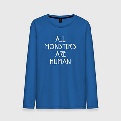 Лонгслив хлопковый мужской All Monsters Are Human, цвет: синий