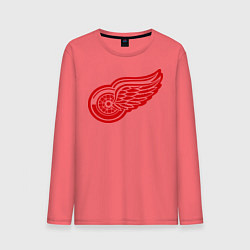 Лонгслив хлопковый мужской Detroit Red Wings: Pavel Datsyuk, цвет: коралловый