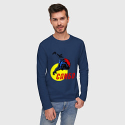 Лонгслив хлопковый мужской Спортивное самбо, цвет: тёмно-синий — фото 2