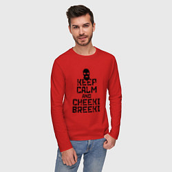 Лонгслив хлопковый мужской Keep Calm & Cheeki Breeki, цвет: красный — фото 2