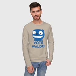 Лонгслив хлопковый мужской Vote Waldo, цвет: миндальный — фото 2