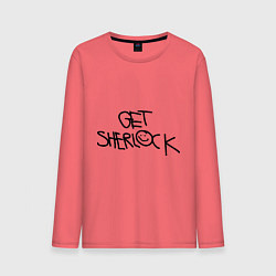 Лонгслив хлопковый мужской Get sherlock, цвет: коралловый