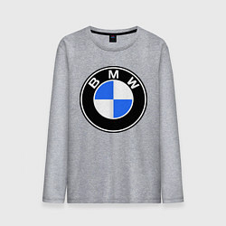 Лонгслив хлопковый мужской Logo BMW, цвет: меланж