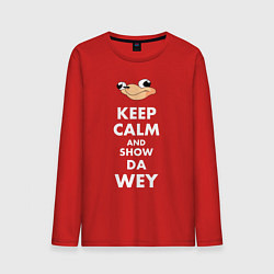 Лонгслив хлопковый мужской Keep Calm & Show Da Wey, цвет: красный