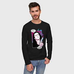 Лонгслив хлопковый мужской Томми Вайсо, цвет: черный — фото 2