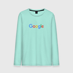 Лонгслив хлопковый мужской Google цвета мятный — фото 1