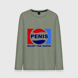 Лонгслив хлопковый мужской Penis. Enjoy the taste, цвет: авокадо