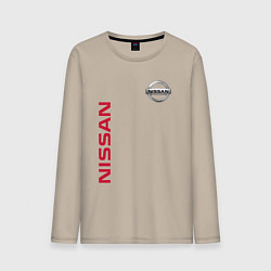 Лонгслив хлопковый мужской Nissan Style, цвет: миндальный