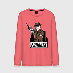 Лонгслив хлопковый мужской Fallout Man with gun цвета коралловый — фото 1
