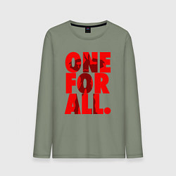Лонгслив хлопковый мужской Один за всех, цвет: авокадо
