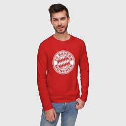 Лонгслив хлопковый мужской FC Bayern Munchen, цвет: красный — фото 2