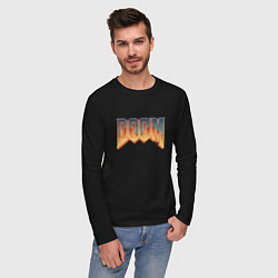 Лонгслив хлопковый мужской DOOM, цвет: черный — фото 2