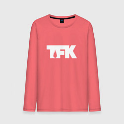 Лонгслив хлопковый мужской TFK: White Logo, цвет: коралловый
