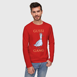 Лонгслив хлопковый мужской GUSSI GANG, цвет: красный — фото 2