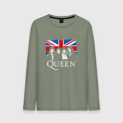 Лонгслив хлопковый мужской Queen UK, цвет: авокадо
