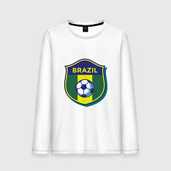 Лонгслив хлопковый мужской Brazil Football, цвет: белый