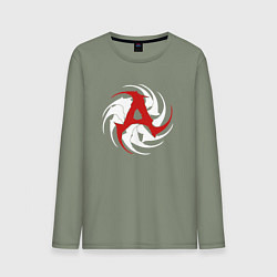 Лонгслив хлопковый мужской Amatory Sign, цвет: авокадо