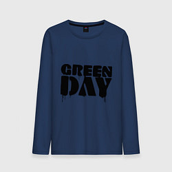 Лонгслив хлопковый мужской Greeen Day: spray style, цвет: тёмно-синий