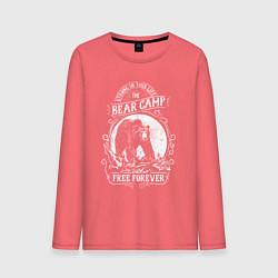 Лонгслив хлопковый мужской Bear Camp Free Forever, цвет: коралловый