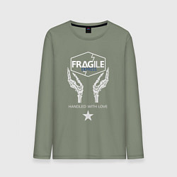 Лонгслив хлопковый мужской Fragile Express, цвет: авокадо