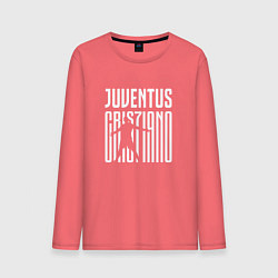 Лонгслив хлопковый мужской Juventus: Cristiano Ronaldo 7 цвета коралловый — фото 1