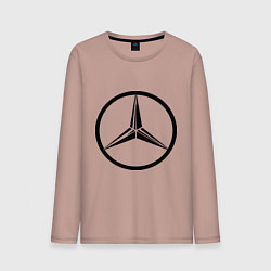Лонгслив хлопковый мужской Mercedes-Benz logo, цвет: пыльно-розовый