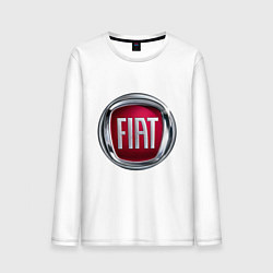 Лонгслив хлопковый мужской FIAT logo, цвет: белый