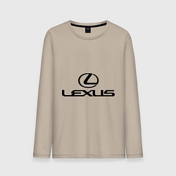 Лонгслив хлопковый мужской Lexus logo, цвет: миндальный