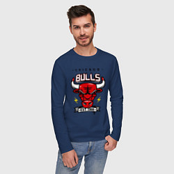 Лонгслив хлопковый мужской Chicago Bulls est. 1966, цвет: тёмно-синий — фото 2