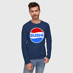 Лонгслив хлопковый мужской Sushi Pepsi, цвет: тёмно-синий — фото 2